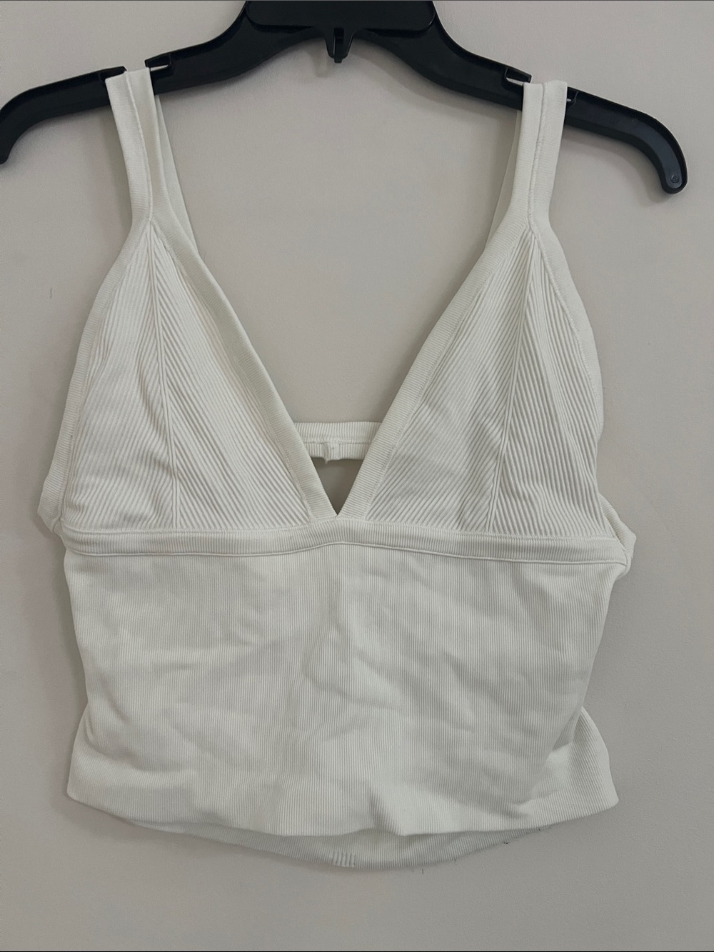 Urban Outfitters White Ribbed V-Neck Bralette Tank